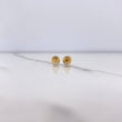 Topos Cuatro Garras Cuadrado 0.5gr / Circon Blanco Oro Amarillo &