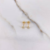 Topos Bisel 0.55gr / Circon Blanco Oro Amarillo $
