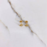 Topos Tres Bolas 0.7gr / Circon Blanco Oro Amarillo $