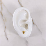 Topos Tres Bolas 0.7gr / Circon Blanco Oro Amarillo $