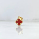 Dije Trebol VCyA 1.5gr / 1.7cm / Agata Roja Oro Amarillo +4