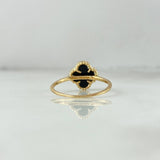 Anillo Trebol VCyA 2.1gr / T6 3/4 / Agata Negra Oro Amarillo +4