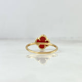 Anillo Trebol VCyA 2.25gr / T6 3/4 / Agata Roja Oro Amarillo +4