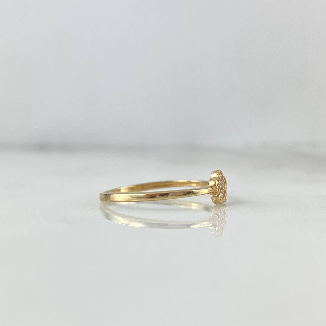 Anillo Flor 1.25gr / T6 / Circones Blancos Oro Amarillo