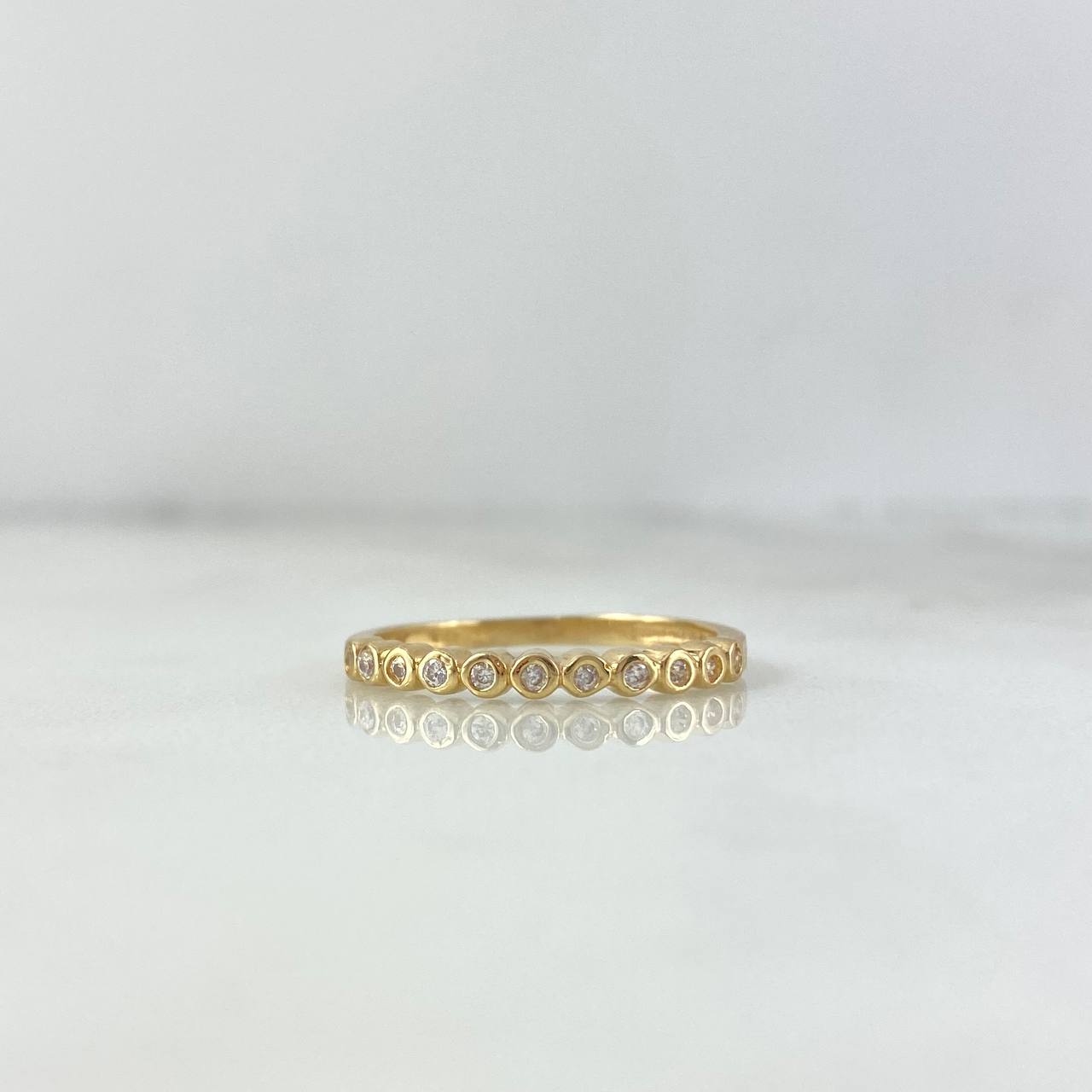 Anillo Circulos Churumbela 1.8gr / T6 1/2 / Circones Blancos Oro Amarillo