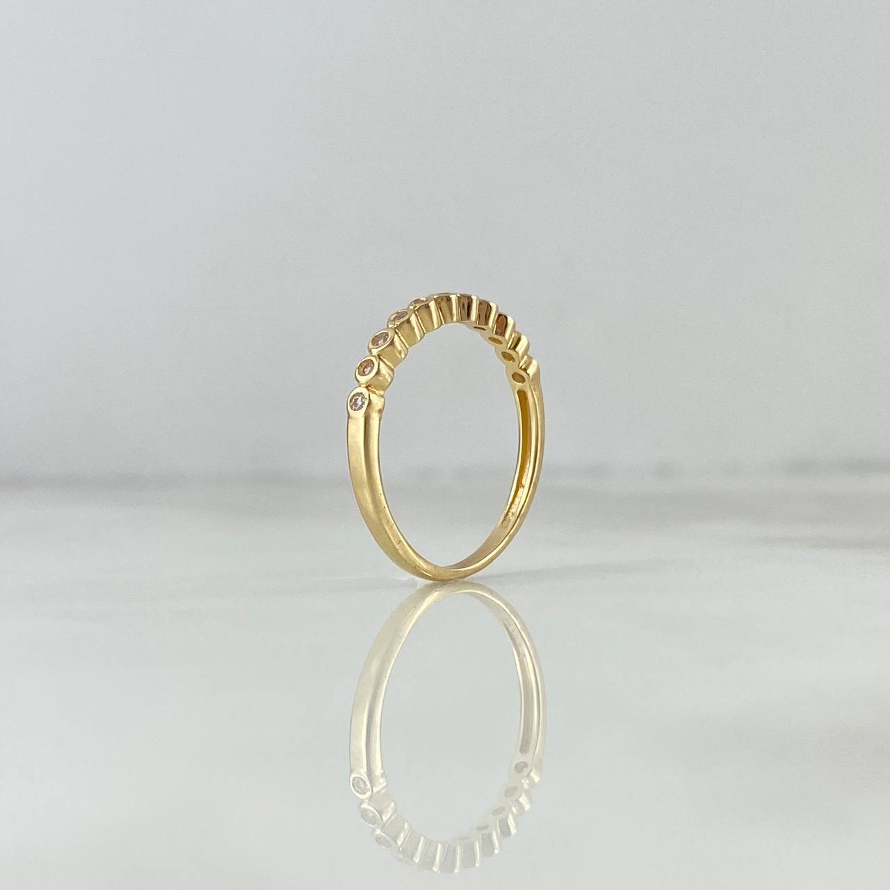Anillo Circulos Churumbela 1.8gr / T6 1/2 / Circones Blancos Oro Amarillo