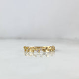 Anillo Laurel 1.35gr / T6 1/2 / Circones Blancos Oro Amarillo