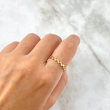 Anillo Laurel 1.35gr / T6 1/2 / Circones Blancos Oro Amarillo