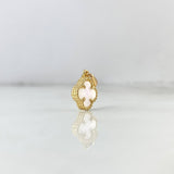 Dije Trébol VCyA 1.35gr / 1.8cm / Blanco Nacar Oro Amarillo +4 ©