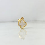 Dije Trébol VCyA 1.35gr / 1.8cm / Blanco Nacar Oro Amarillo +4 ©