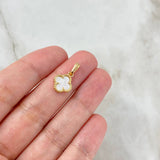 Dije Trébol VCyA 1.35gr / 1.8cm / Blanco Nacar Oro Amarillo +4 ©