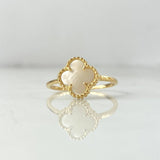 Anillo Trebol VCyA 2.05gr / T6 / Nacar Blanco Oro Amarillo +4 *