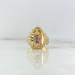 Anillo Virgen de Guadalupe 7.4gr / T7 3/4 / Circones Blancos Verdes Fucsias Oro Amarillo ©