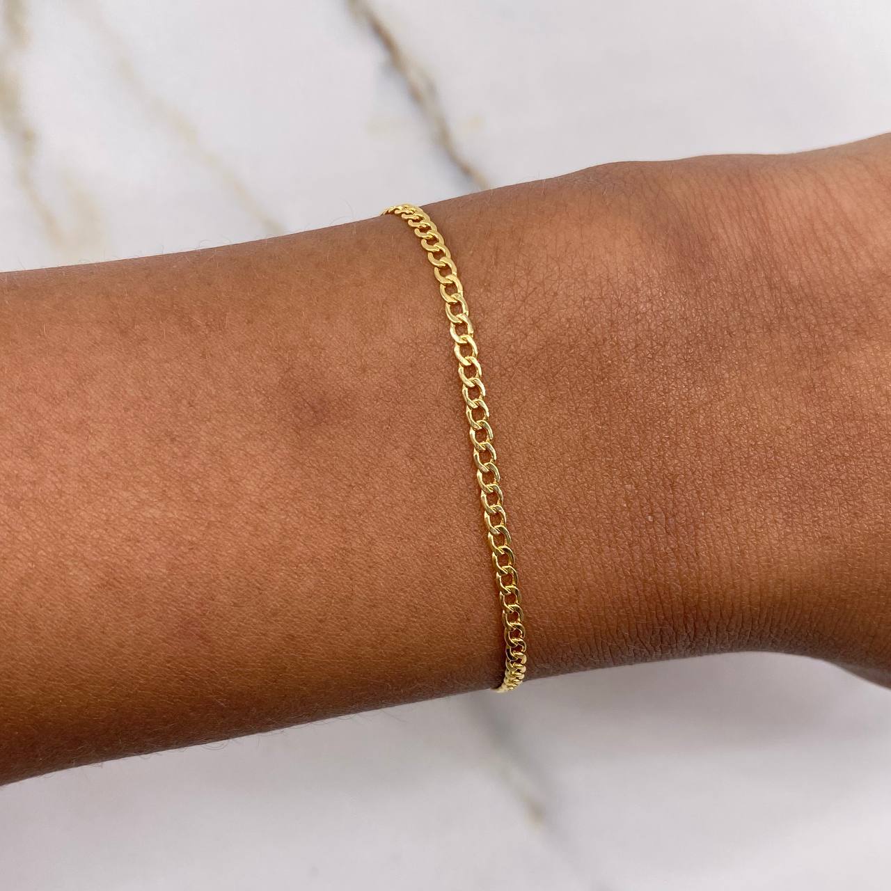 Pulso Cubano 1gr / 20cm / 1mm Oro Amarillo +1 $