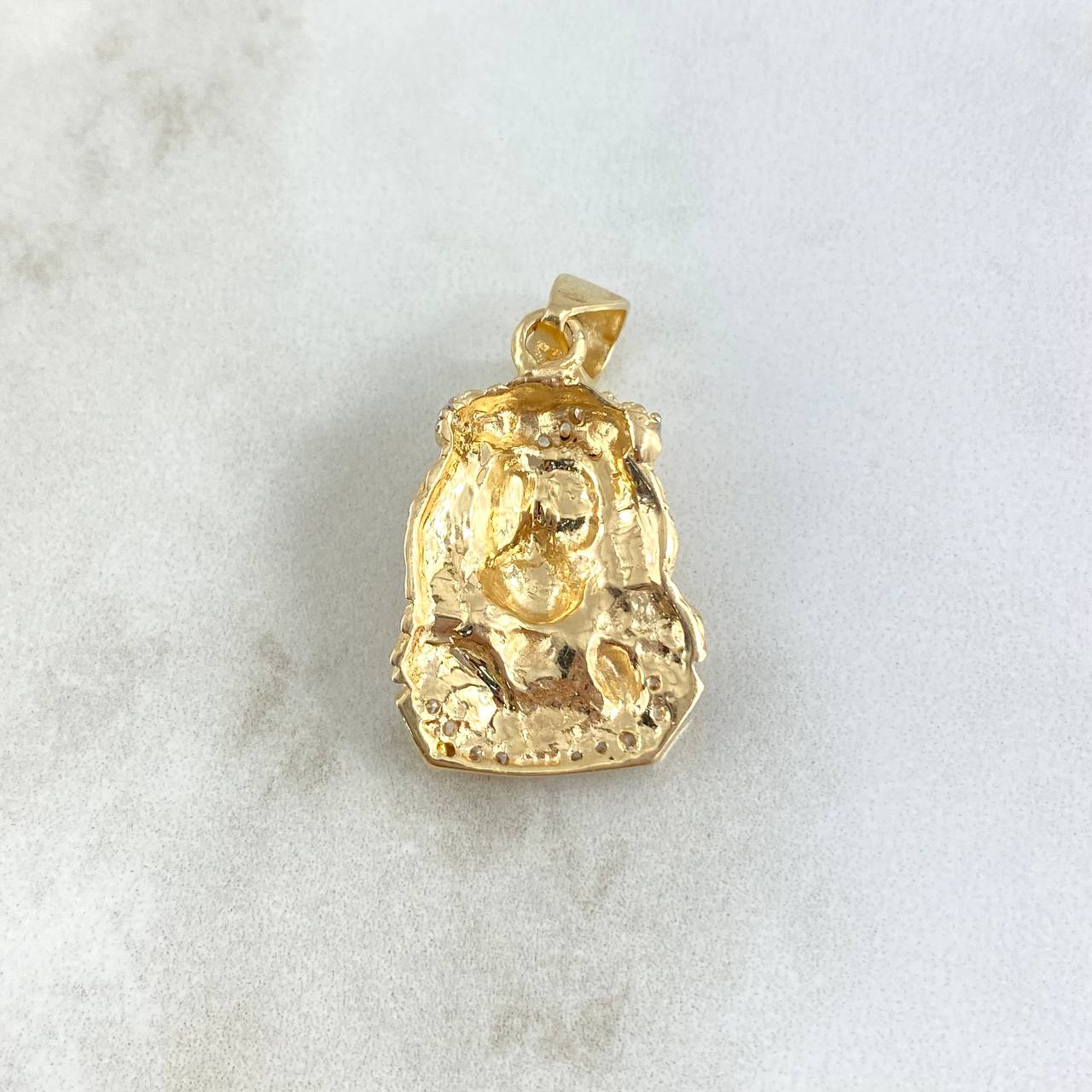Dije Rostro Jesus 6.35gr / 3.3cm / Circones Blancos Dos Oros Amarillo Blanco