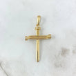 Dije Cruz Clavo 3.65gr / 4.5cm / Circones Blancos Oro Amarillo