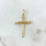 Dije Cruz Clavo 3.65gr / 4.5cm / Circones Blancos Oro Amarillo