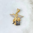 Dije San Miguel Arcángel 8.85gr / 3.8cm / Circones Blancos Oro Amarillo