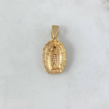 Dije Virgen de Guadalupe 3.8gr / 3cm / Circons Blancos Verdes Fucsias Oro Amarillo