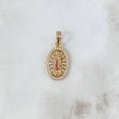 Dije Virgen de Guadalupe 2.3gr / 2.5cm / Circons Blancos Verdes Fucsias Oro Amarillo