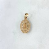Dije Virgen de Guadalupe 2.3gr / 2.5cm / Circons Blancos Verdes Fucsias Oro Amarillo