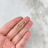 Dije Virgen de Guadalupe 2.3gr / 2.5cm / Circons Blancos Verdes Fucsias Oro Amarillo