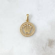 Dije Corona RX Circular 2.05gr / 2.4cm / Circones Blancos Oro Amarillo *