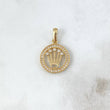 Dije Corona RX Circular 2.1gr / 2.4cm / Circones Blancos Oro Amarillo