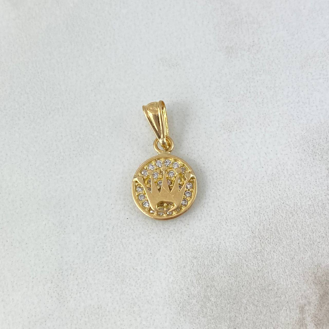Dije Corona RX Medalla 0.9gr / 1.2cm / Medal RX Crown Oro Amarillo
