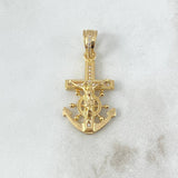 Dije Ancla Timon Cristo 4.5gr / 3.5cm / Circones Blancos Oro Amarillo *