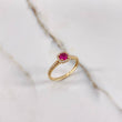 Anillo Solitario Halo 2.1gr / T7 1/4 / Circones Blancos Fucsias Oro Amarillo &