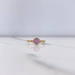 Anillo Solitario Halo 1.8gr / T7 / Circular Circon Rosado Blancos Oro Amarillo &