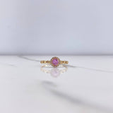 Anillo Solitario Halo 1.8gr / T7 / Circular Circon Rosado Blancos Oro Amarillo &