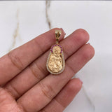 Dije Virgen del Carmen 5.2gr / 3cm / Circones Fucsias Blancos Oro Amarillo &