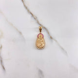Dije Virgen del Carmen 5.2gr / 3cm / Circones Fucsias Blancos Oro Amarillo &