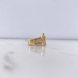 Anillo Correa Corona 6.8gr / T8 3/4 / Circones Blancos Oro Amarillo &