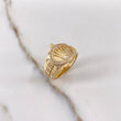 Anillo Correa Corona 6.8gr / T8 3/4 / Circones Blancos Oro Amarillo &