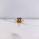 Anillo Ola Cruzada 2.9gr / T7 1/4 / Circones Negros Oro Amarillo $