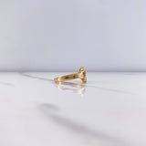 Anillo Ola Cruzada 2.9gr / T7 1/4 / Circones Negros Oro Amarillo $