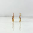 Candongas Linea Doble 1.7gr / 1.2cm / Circones Blancos Oro Amarillo *