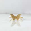 Anillo Mariposa 1.95gr / T6 / Circones Blancos Oro Amarillo *