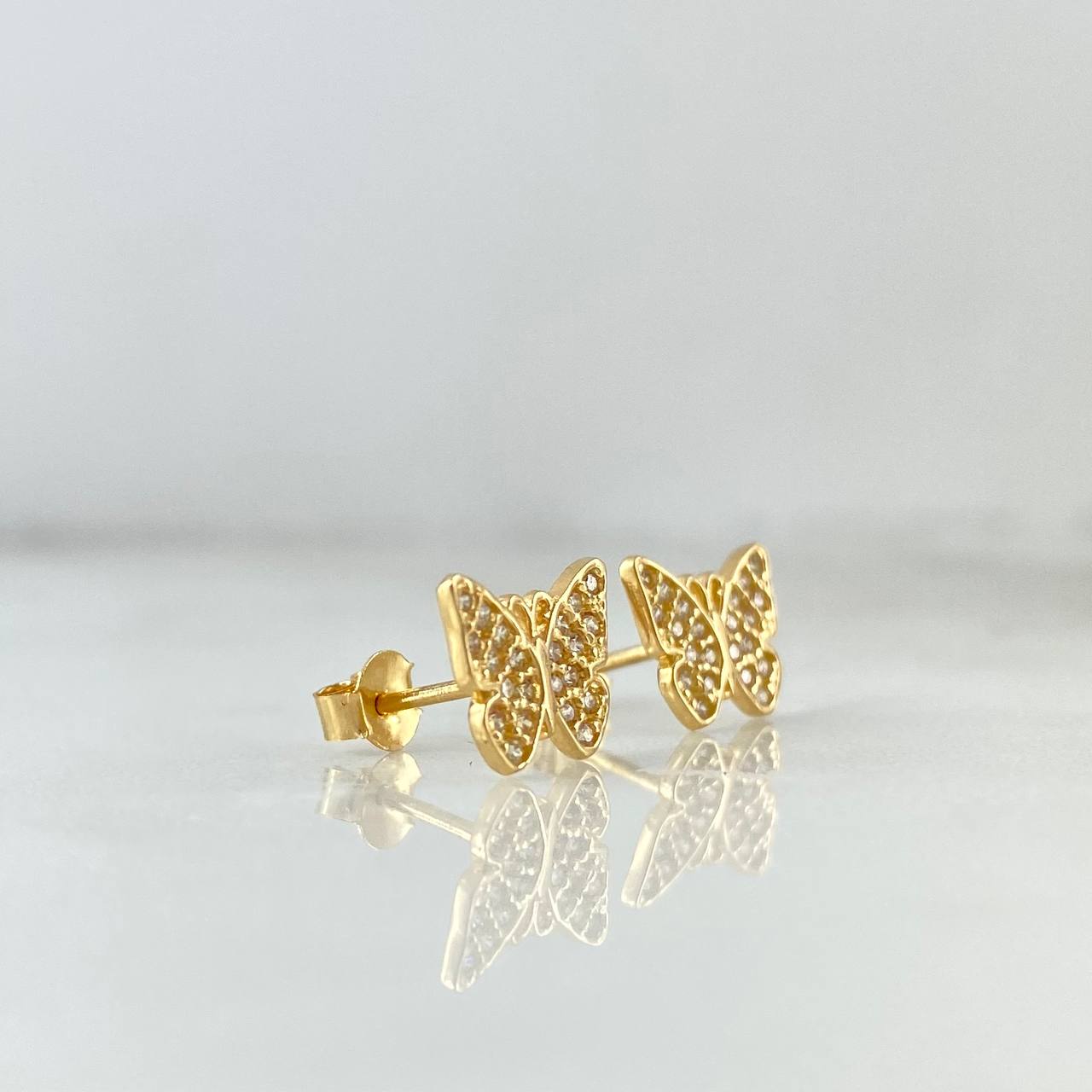 Topos Mariposa 1.4gr / 1cm / Circones Blancos Oro Amarillo *