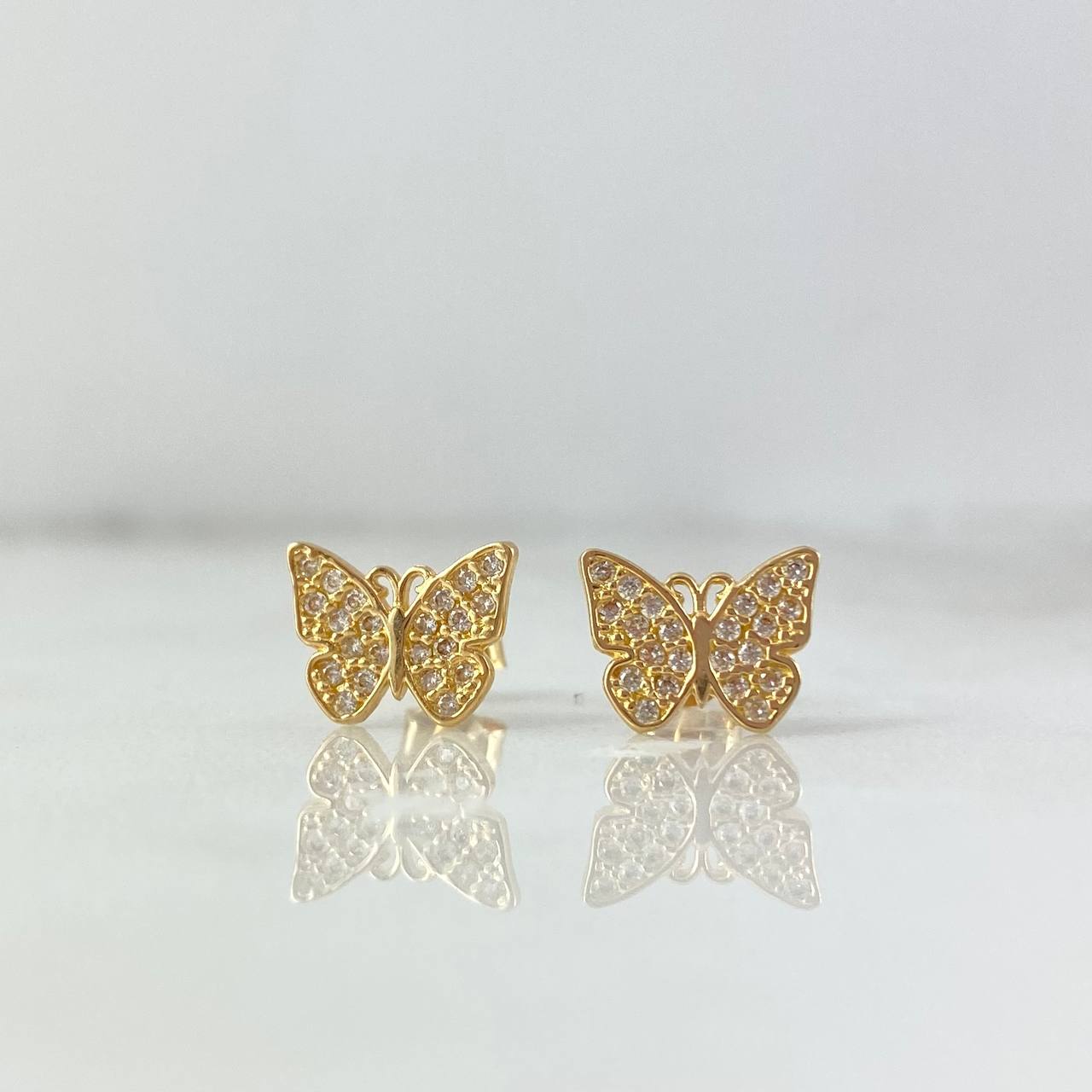 Topos Mariposa 1.4gr / 1cm / Circones Blancos Oro Amarillo *