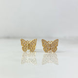 Topos Mariposa 1.4gr / 1cm / Circones Blancos Oro Amarillo *