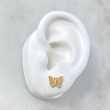 Topos Mariposa 1.4gr / 1cm / Circones Blancos Oro Amarillo *