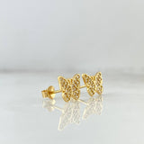 Topos Mariposa 1.4gr / 1cm / Circones Blancos Oro Amarillo *