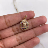 Dije Virgen de Guadalupe 1.3gr / 2cm / Circones Colores Oro Amarillo &