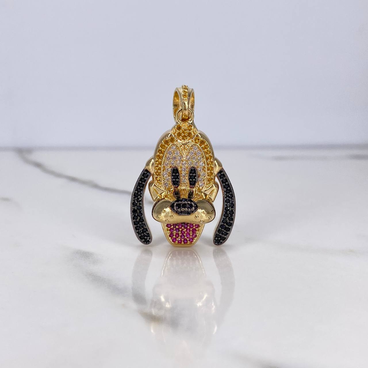 Dije Perro 7.65gr / 3.7cm / Circones Blancos Amarillos Negros Fucsias Oro Amarillo $