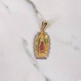 Dije Virgen de Guadalupe 13.5gr / 5.3cm / Circones Blancos Verdes Fucsias Dos Oros Amarillo Blanco $