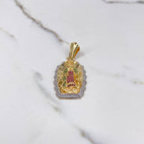 Dije Virgen de Guadalupe 13.5gr / 5.3cm / Circones Blancos Verdes Fucsias Dos Oros Amarillo Blanco $